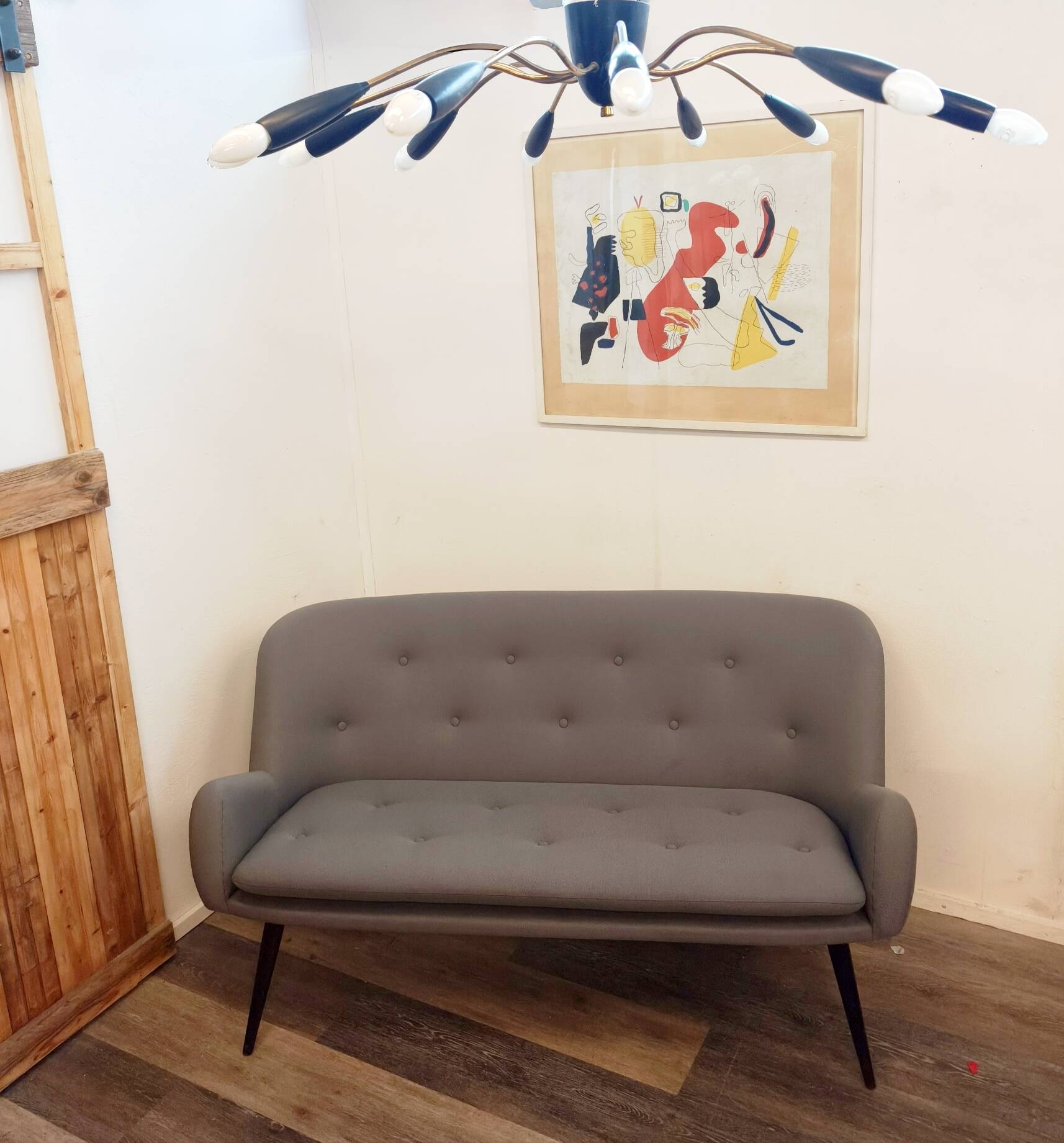 Plafonnier style années 1950/lampe Sputnik, 12 lumières