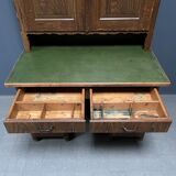 Antique painted pine desk or secretaire with wall unit from Germany late 1800s.