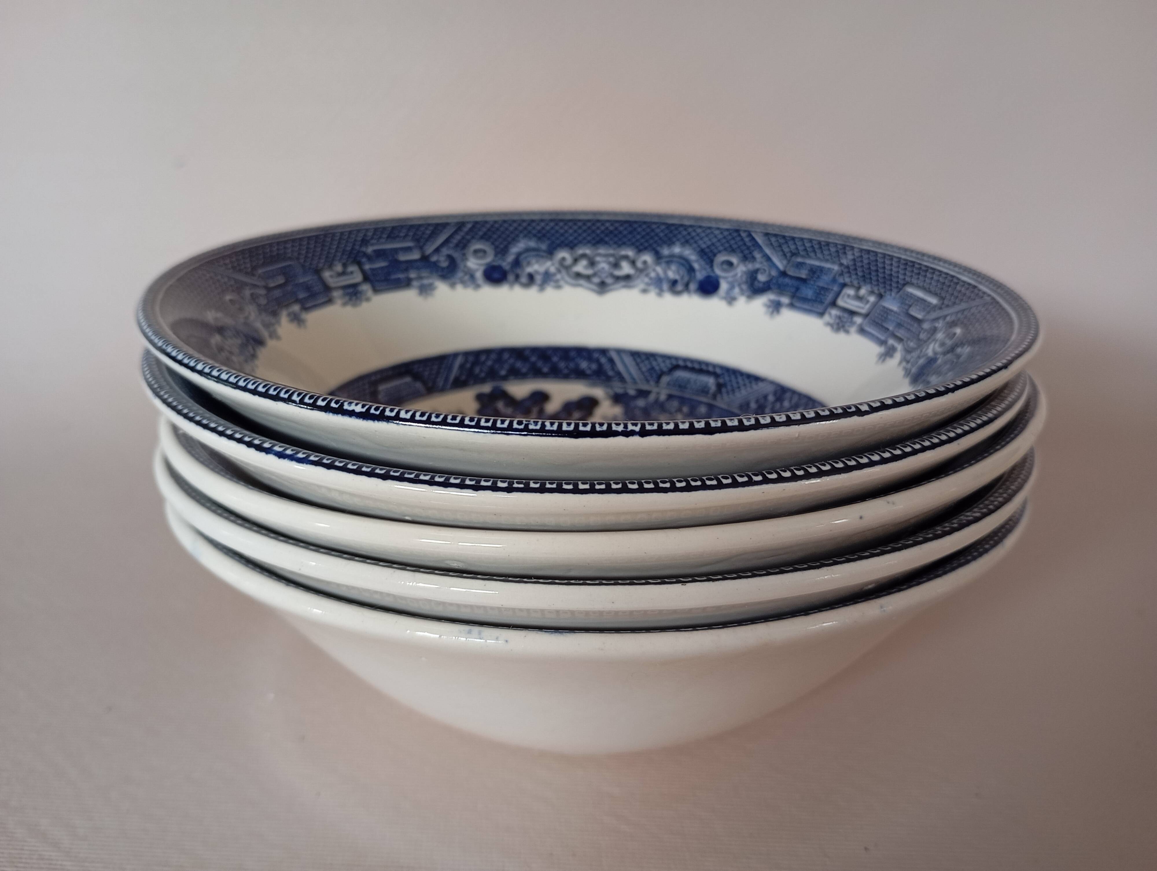 5 English bowls "Willow" Johnson Brothers