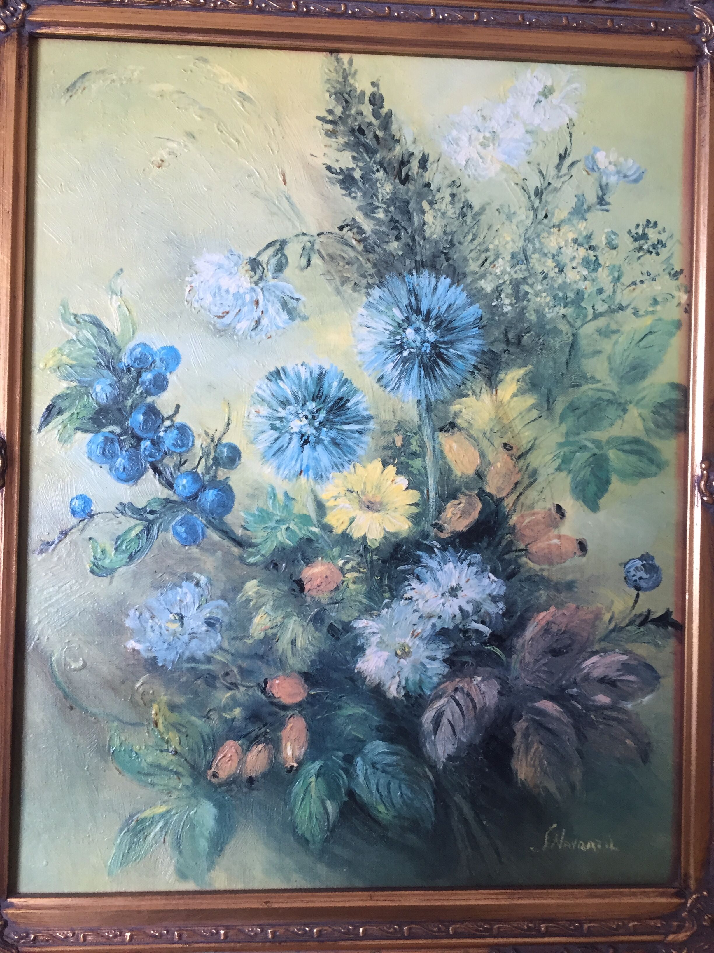 Oil on canvas framed by Sonja Navratil