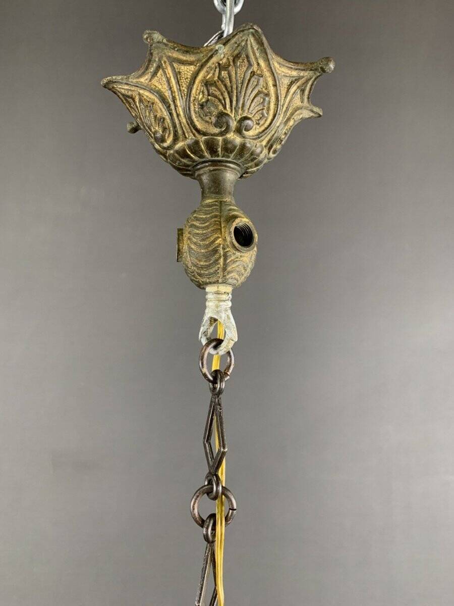 19th Century Murano Glass and Metal Lantern Pendant Light