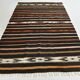 6x10 Dark Brown Striped Pattern Vintage Kilim Rug, 181x305Cm