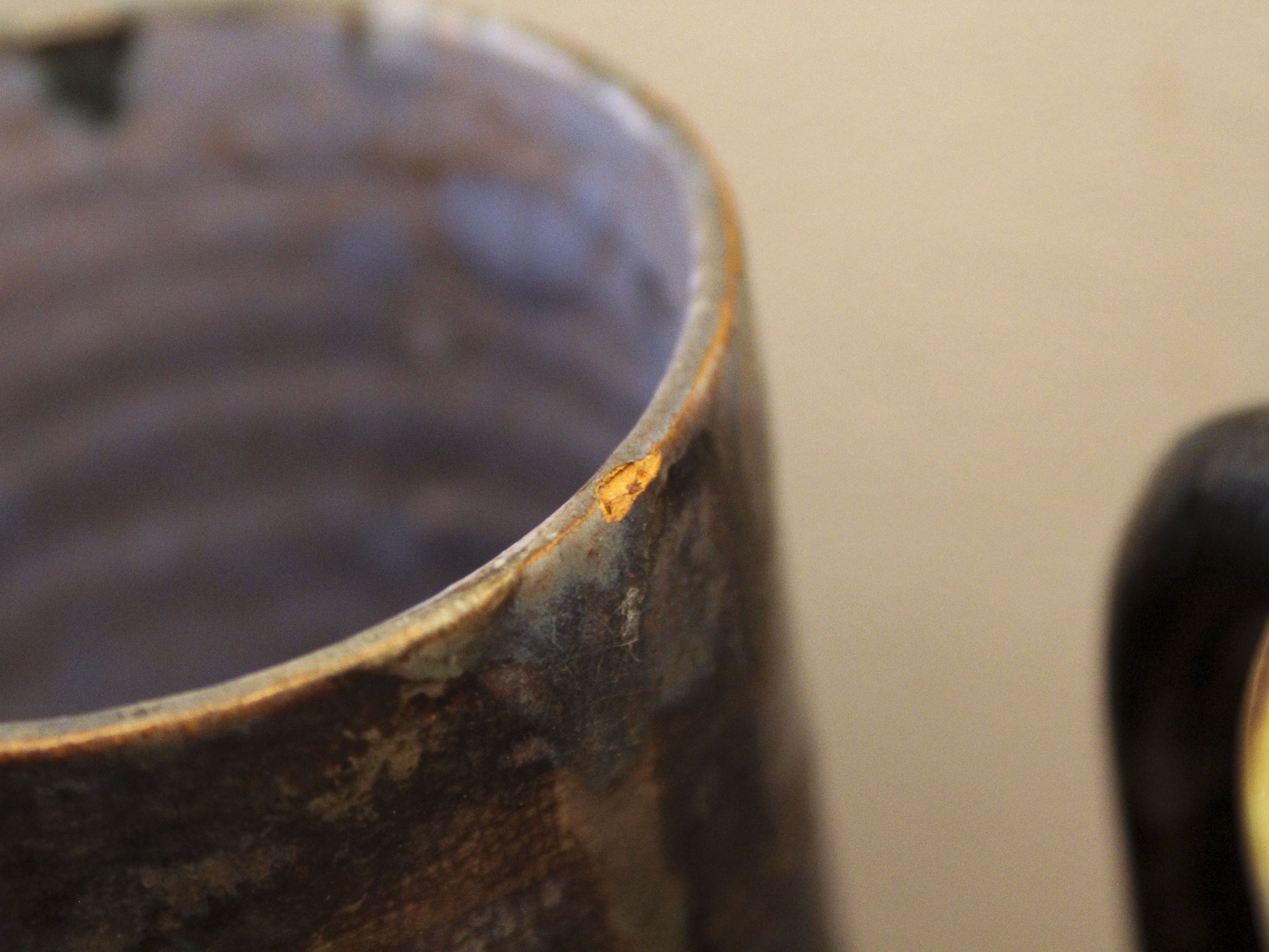 6 glass enamelled ceramic cups by Henry Simon