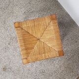 Wooden and straw stool
