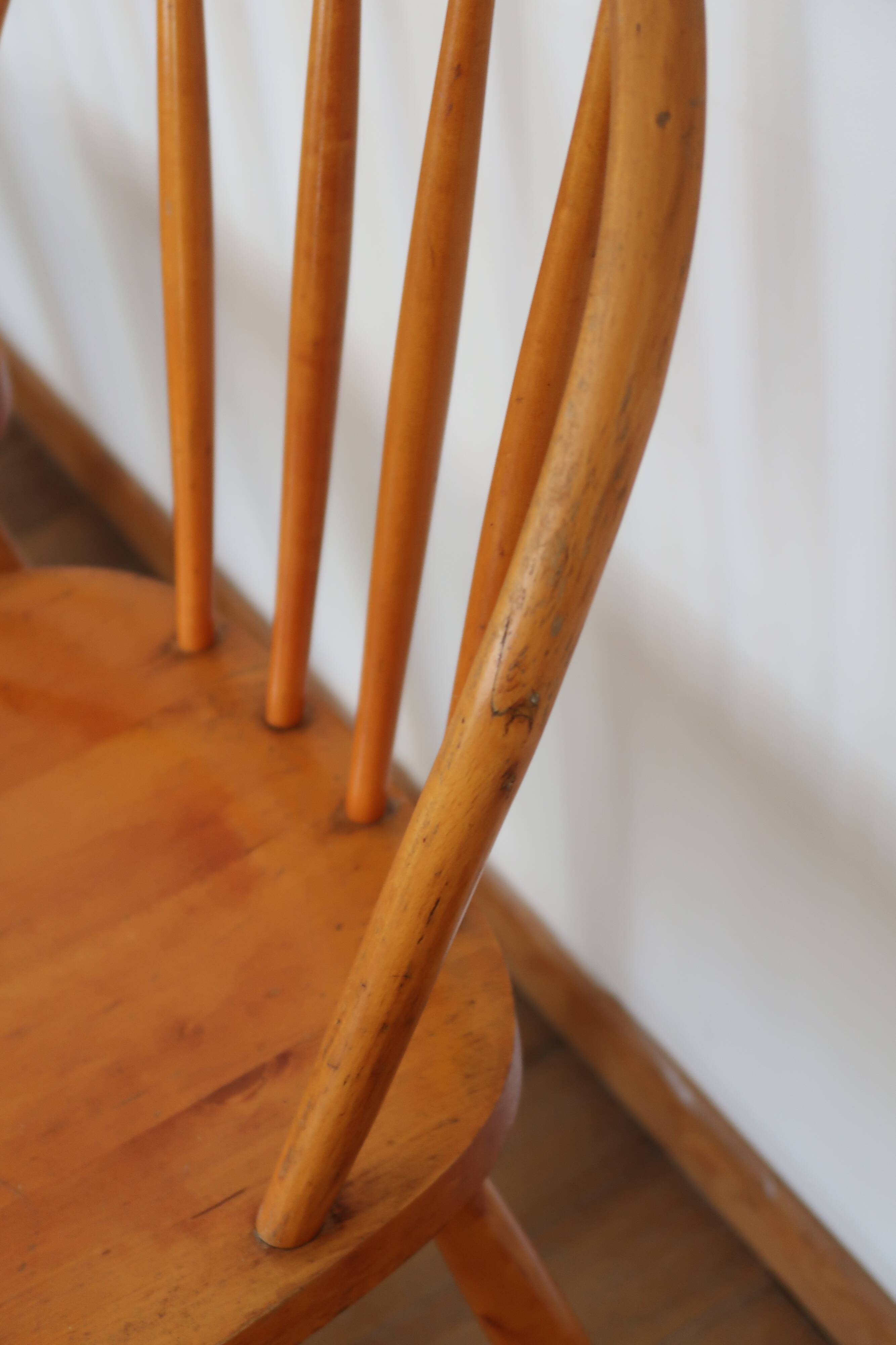 4 Scandinavian beech chairs