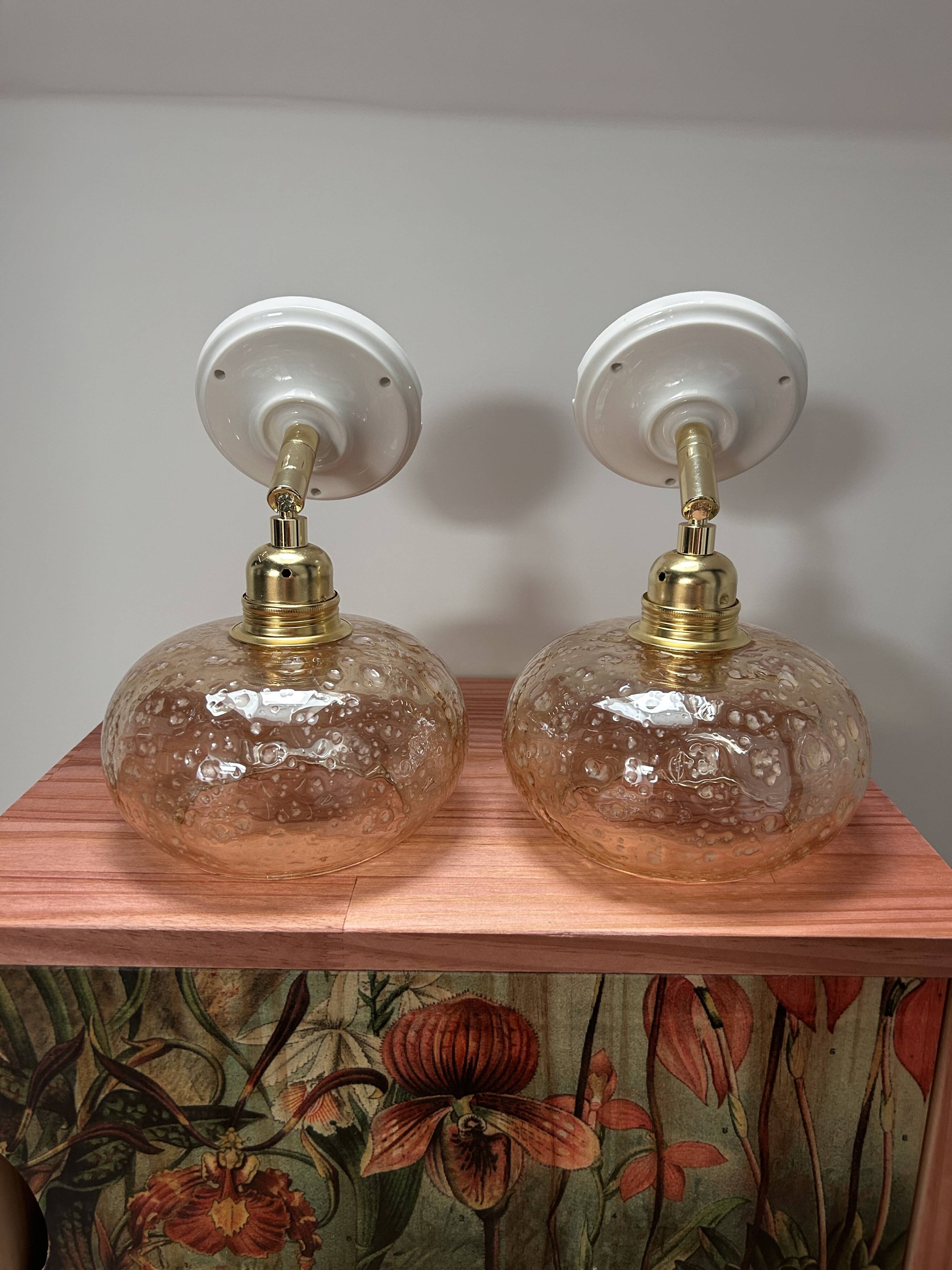Pair of golden wall lights