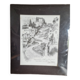 Engraving by Don Davey The Crookedest Street in the World San Francisco 1977