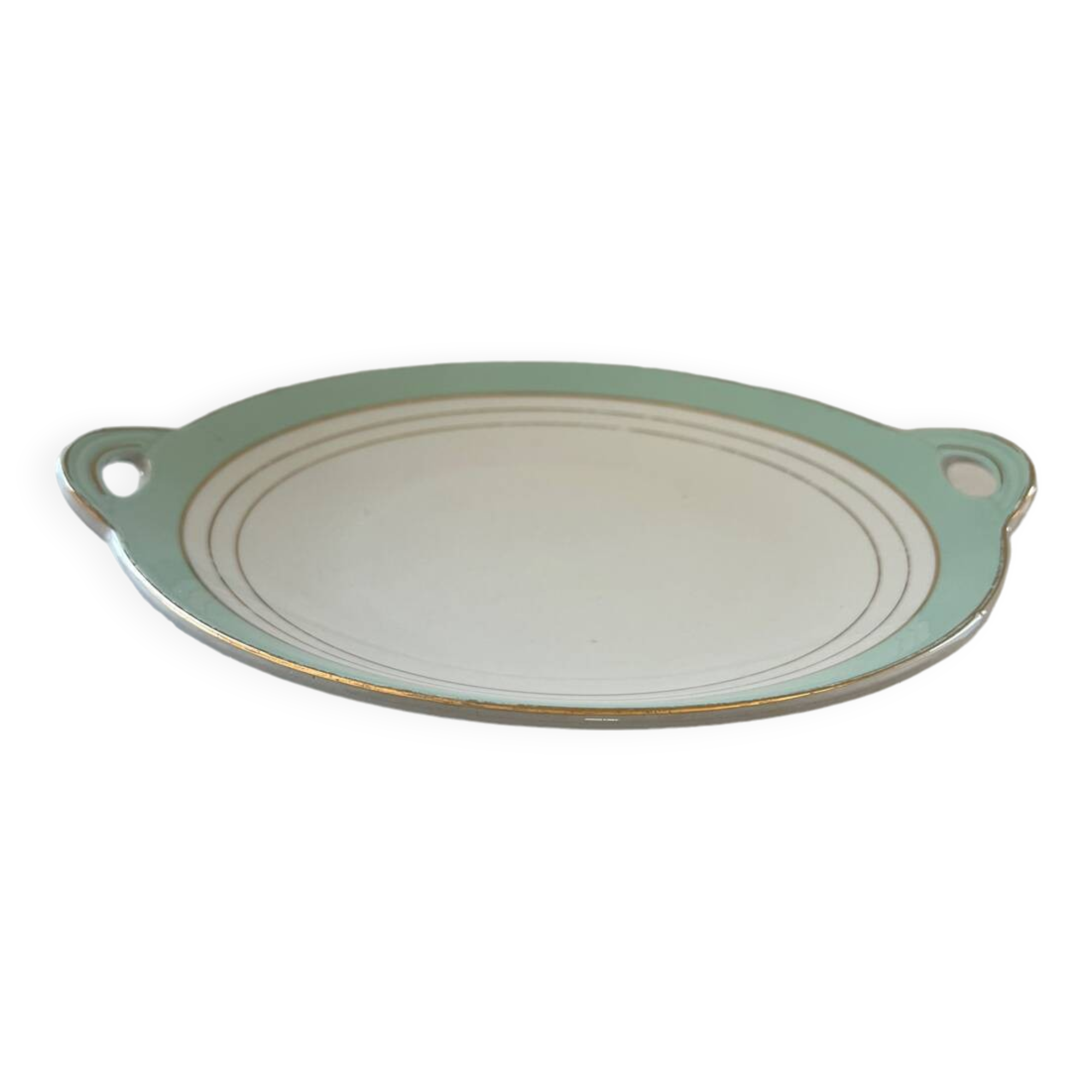 Ribbed dish in half Lunéville porcelain - Régence model