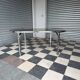 Vintage glass and chrome table