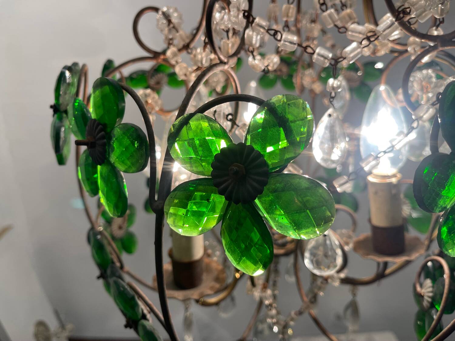 Green Flower Macaroni Light Pendant 1950’s