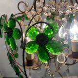 Lampe suspendue Macaroni à fleurs vertes des années 1950