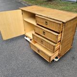 Bamboo rattan buffet Dal Vera 1960-70