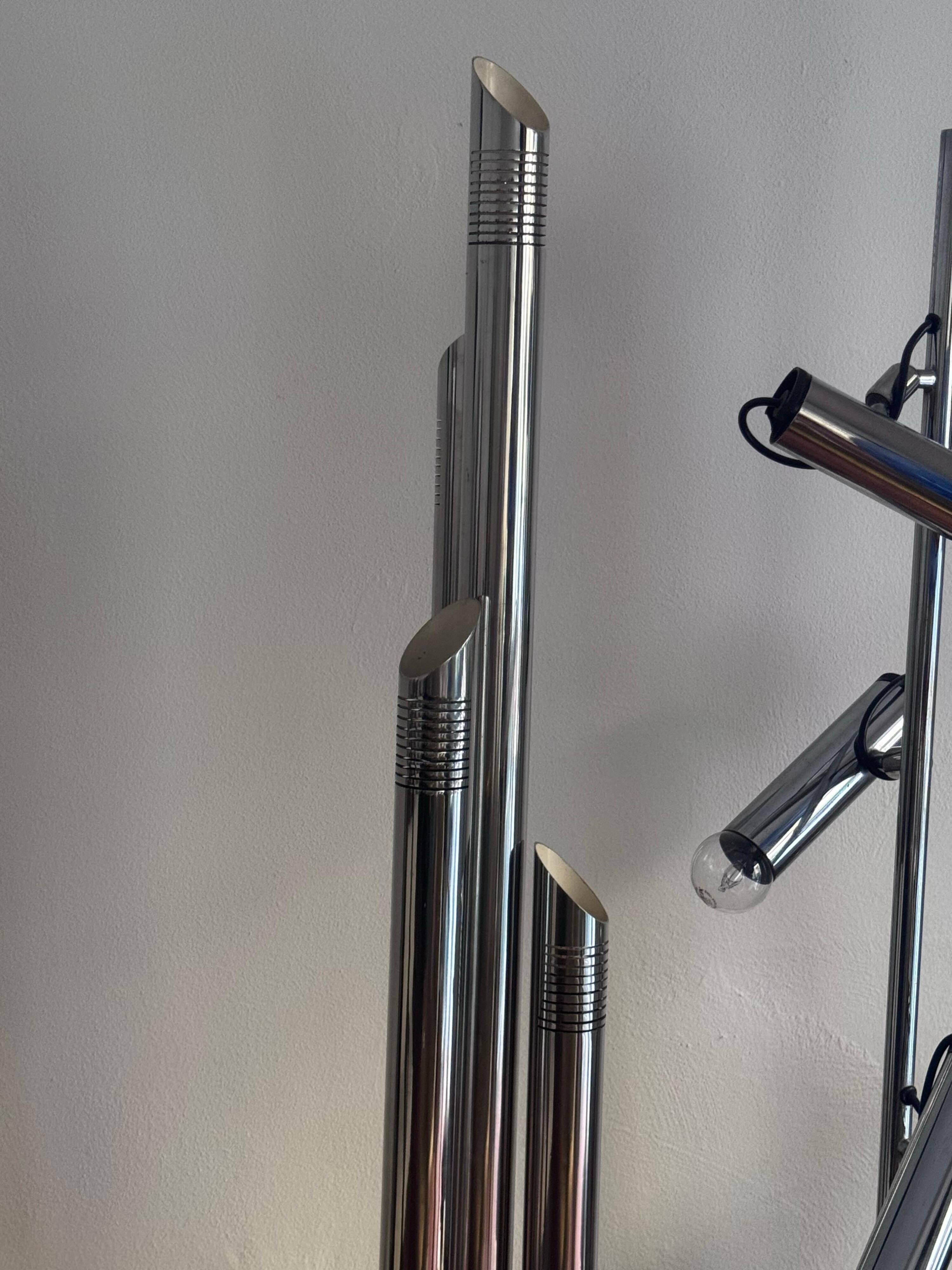 Stainless Steel Floor Lamp by Fontana for Reggiani, Italian Collectible Design