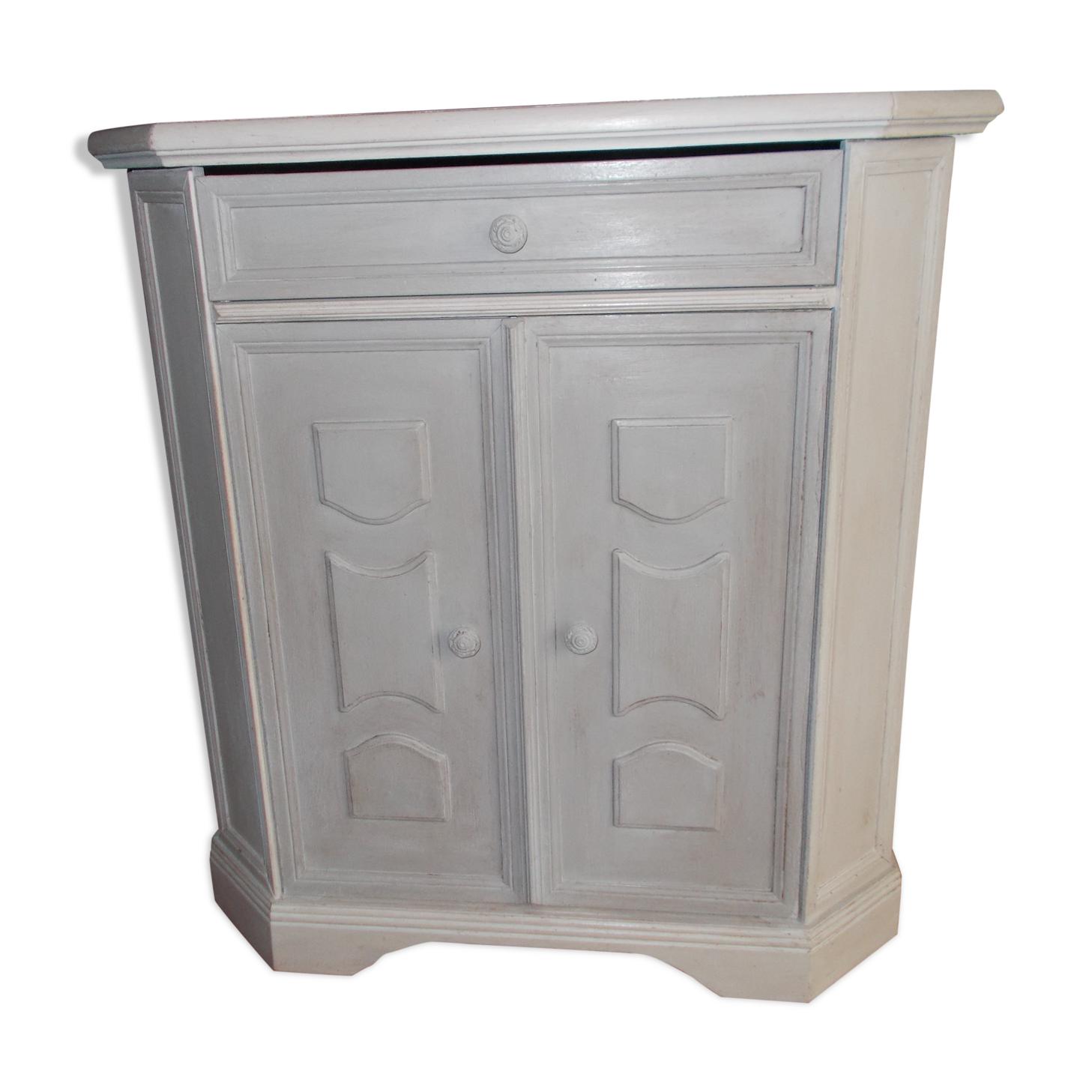 Small buffet patine grey and beige