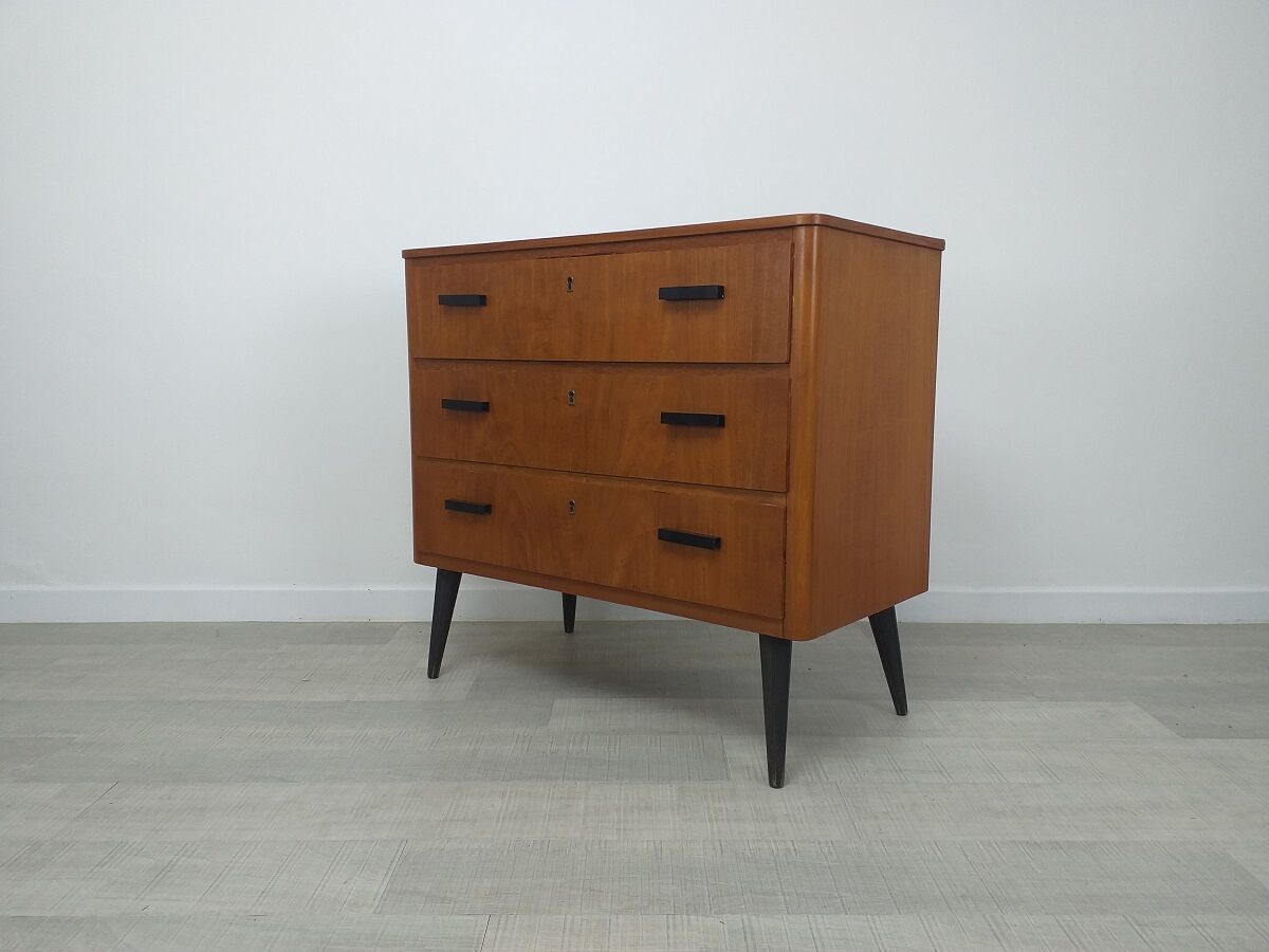 Commode scandinave années 60 teck vintage pieds compas