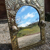 Eastern mirror brass pushed back ethnic style, 23x31cm