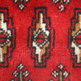 Red wool persian turkmen rug handwoven oriental small area rug- 60x130cm