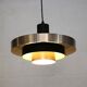 Vintage Danish Pendant Lamp – Champagne Aluminium & Black – Scandinavian