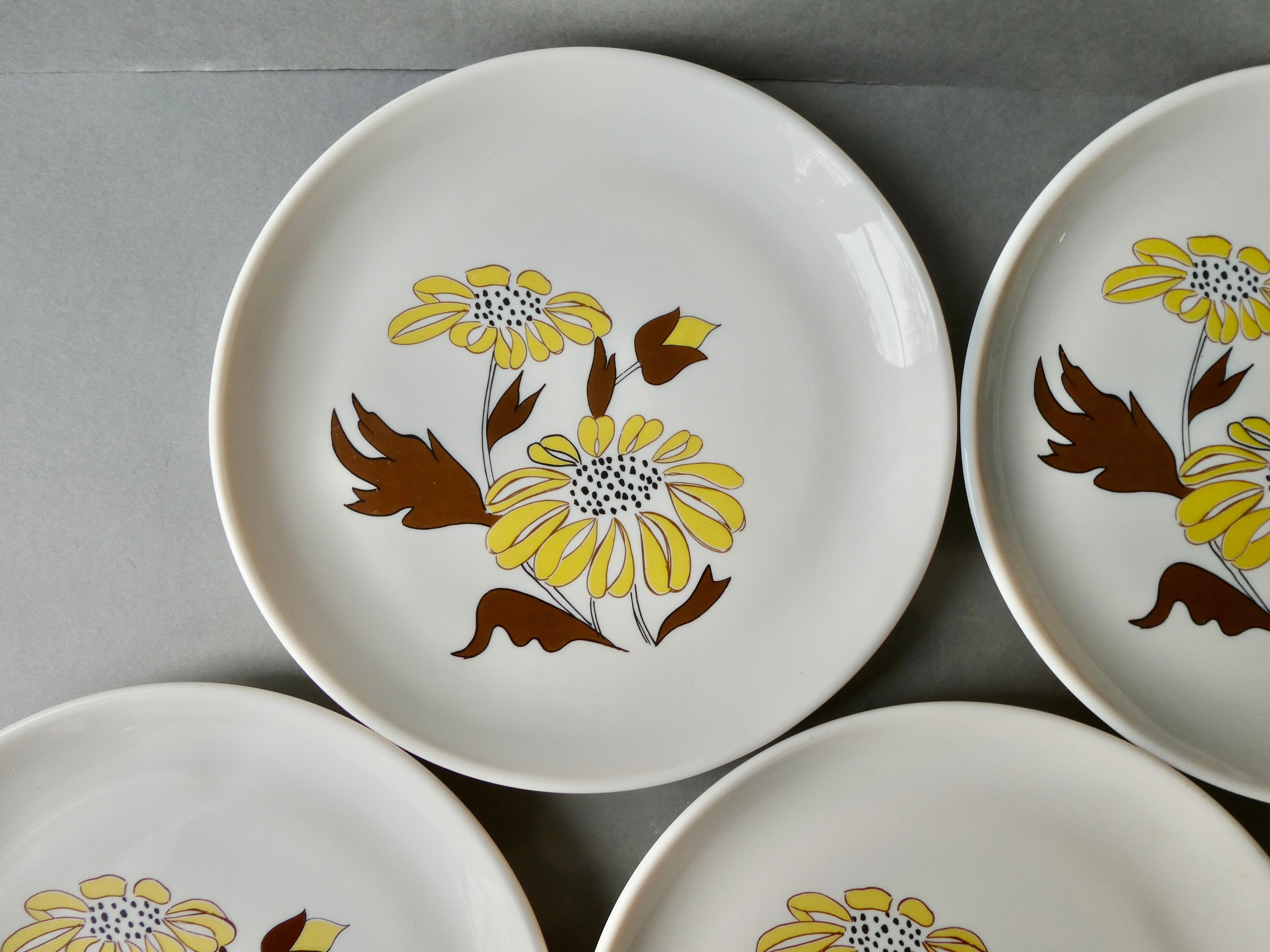 Set of 5 plates Sovirel France 70s