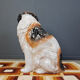 Life sized vintage glazed terracotta St Bernard dog sculpture, 1960s