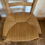 Ensemble de quatre chaises paillées
