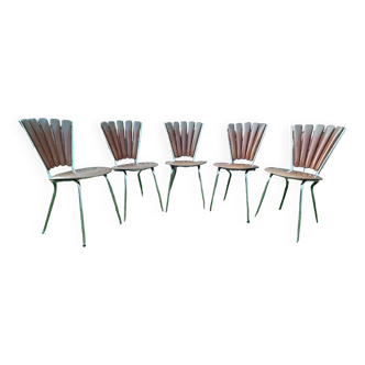 Lot de 5 chaises SoudexVinyl vintage