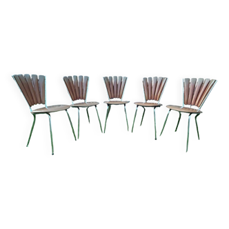 Set of 5 vintage SoudexVinyl chairs