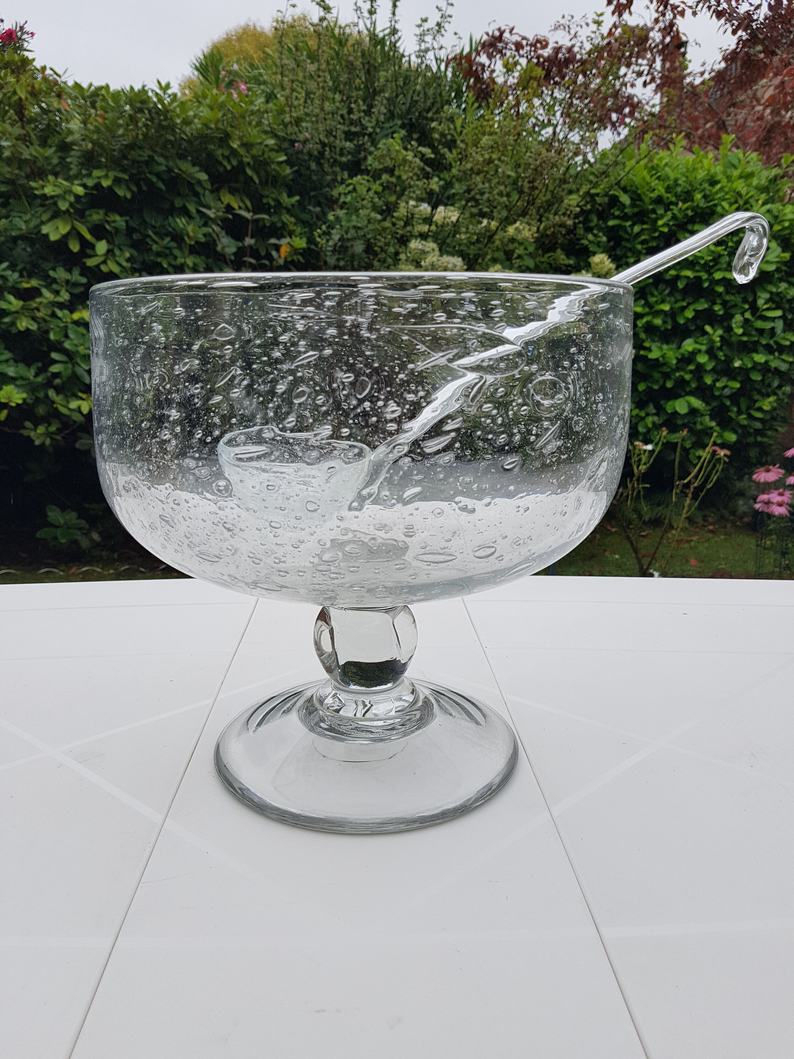 Biot bubbled glass sangria cut with ladle