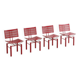 Set of 4 postmodern '8600' chairs in red by Hans Ulrich Bitsch for Kusch & Co.