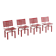 Set of 4 postmodern '8600' chairs in red by Hans Ulrich Bitsch for Kusch & Co.