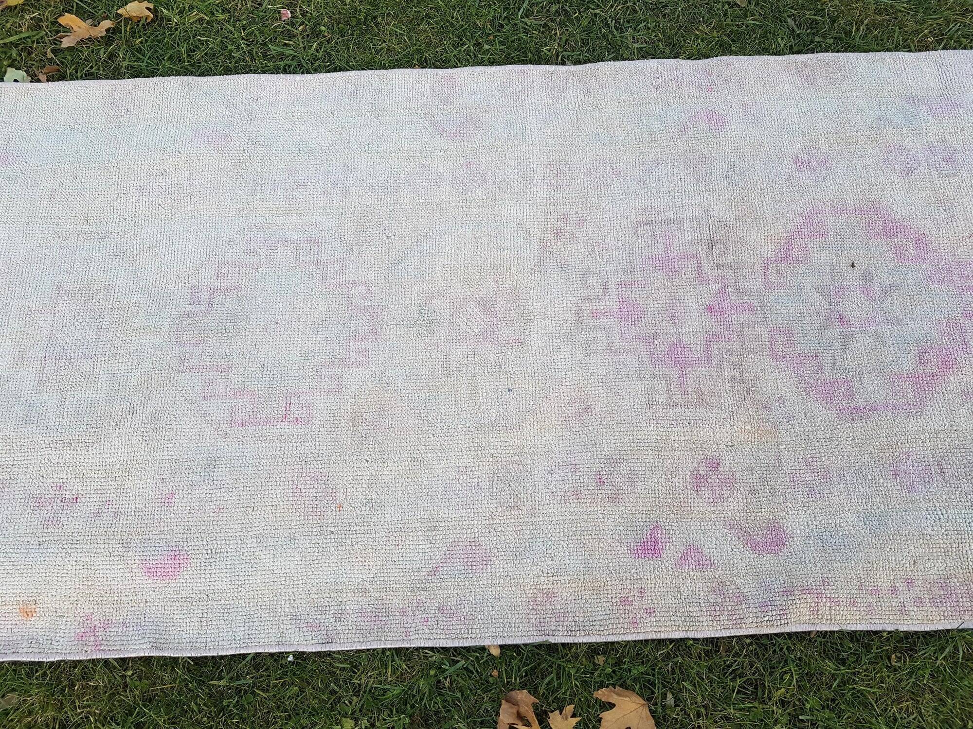 Vintage Turkish hallway rug 90x430 cm