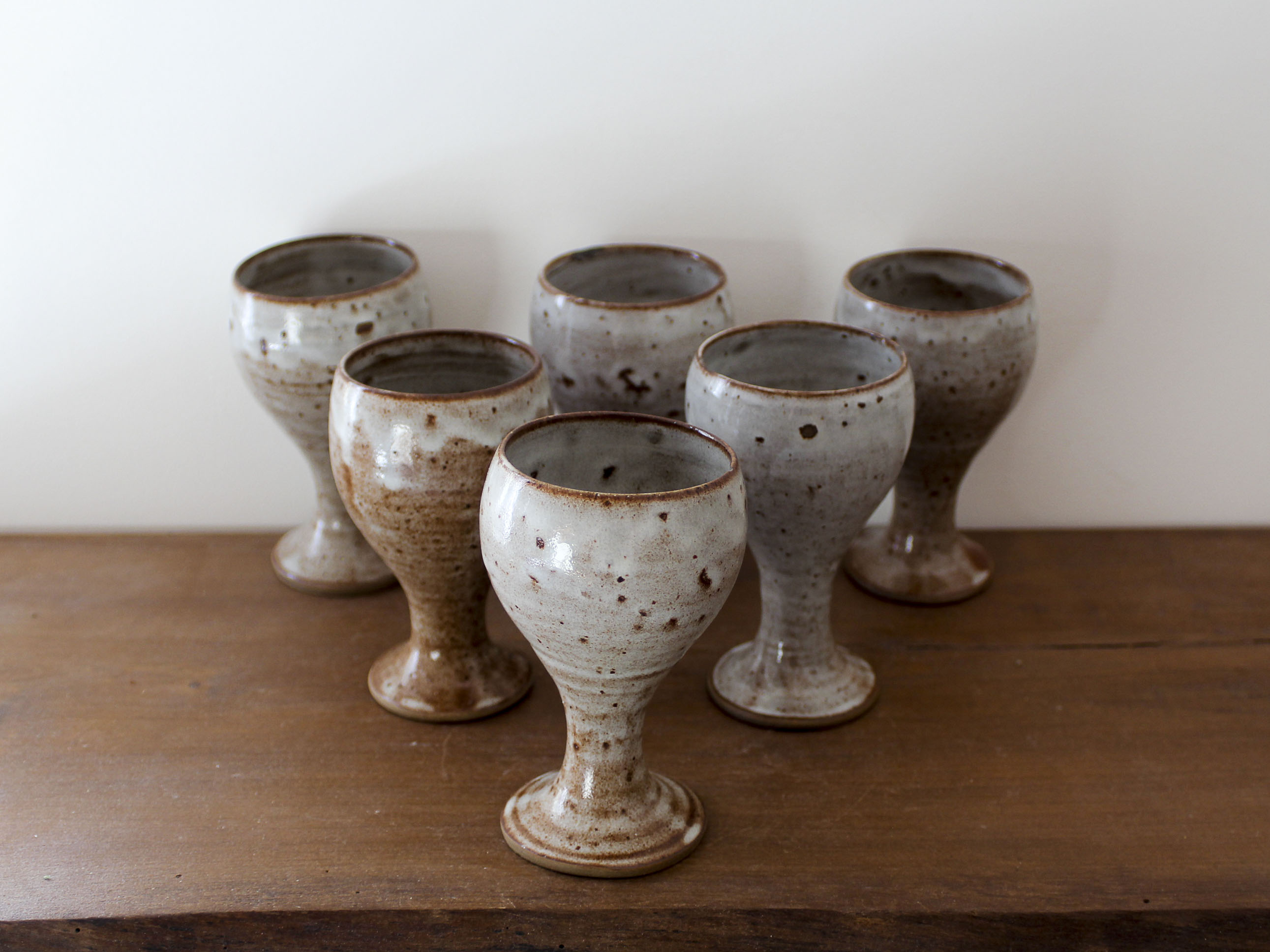 Set of 6 ceramic glasses Roger jacques Grès du Puisaye