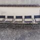 Set of 5 leather/chrome cantilever chairs