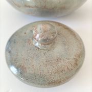 Large handcrafted celadon glazed ceramic teapot