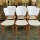 Suite of 6 vintage chairs in white Skaï