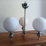 White ball and metal chandelier