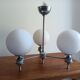 White ball and metal chandelier