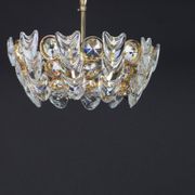 Small golden brass suspension with crystal glass inlay by Palwa, Germany, 1970s.