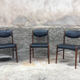 Series of 3 Scandinavian chairs from Chrobat S for Sax in Rio Rosewood