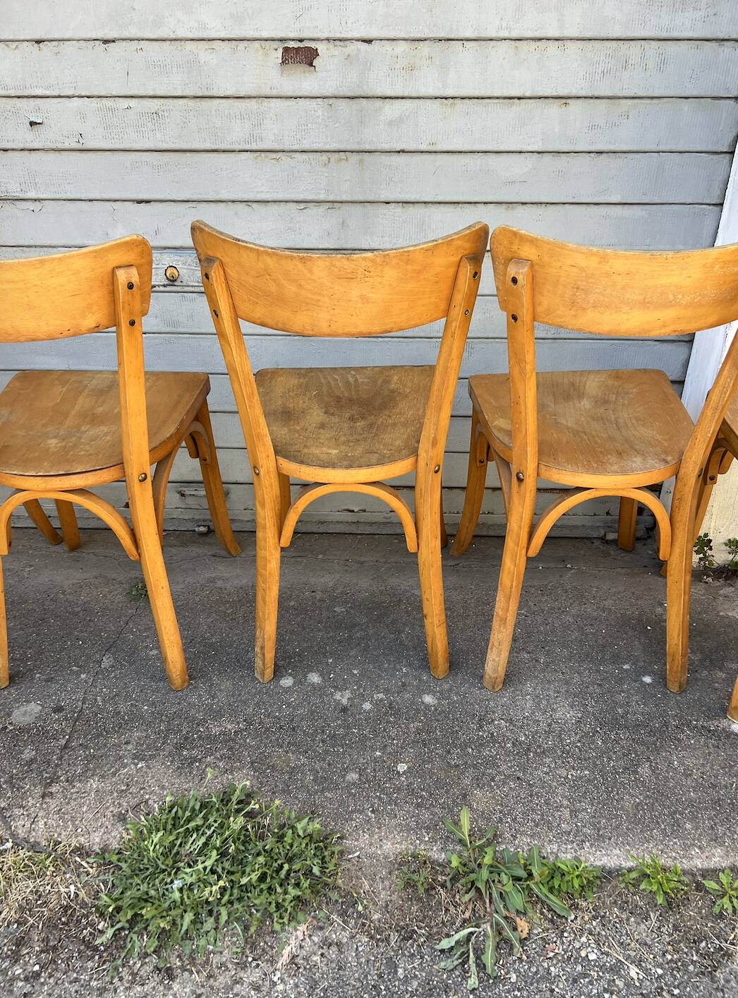 5 chaises bistrot Lutherma en bois