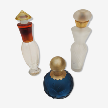 Ensemble de 3 flacons à parfum vide, de marque, en verre de style et couleurs différents
