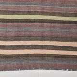 5x7 Shades Of Grey Rug, Handmade Wool Rug, 153x220Cm Antique Kilim Rug