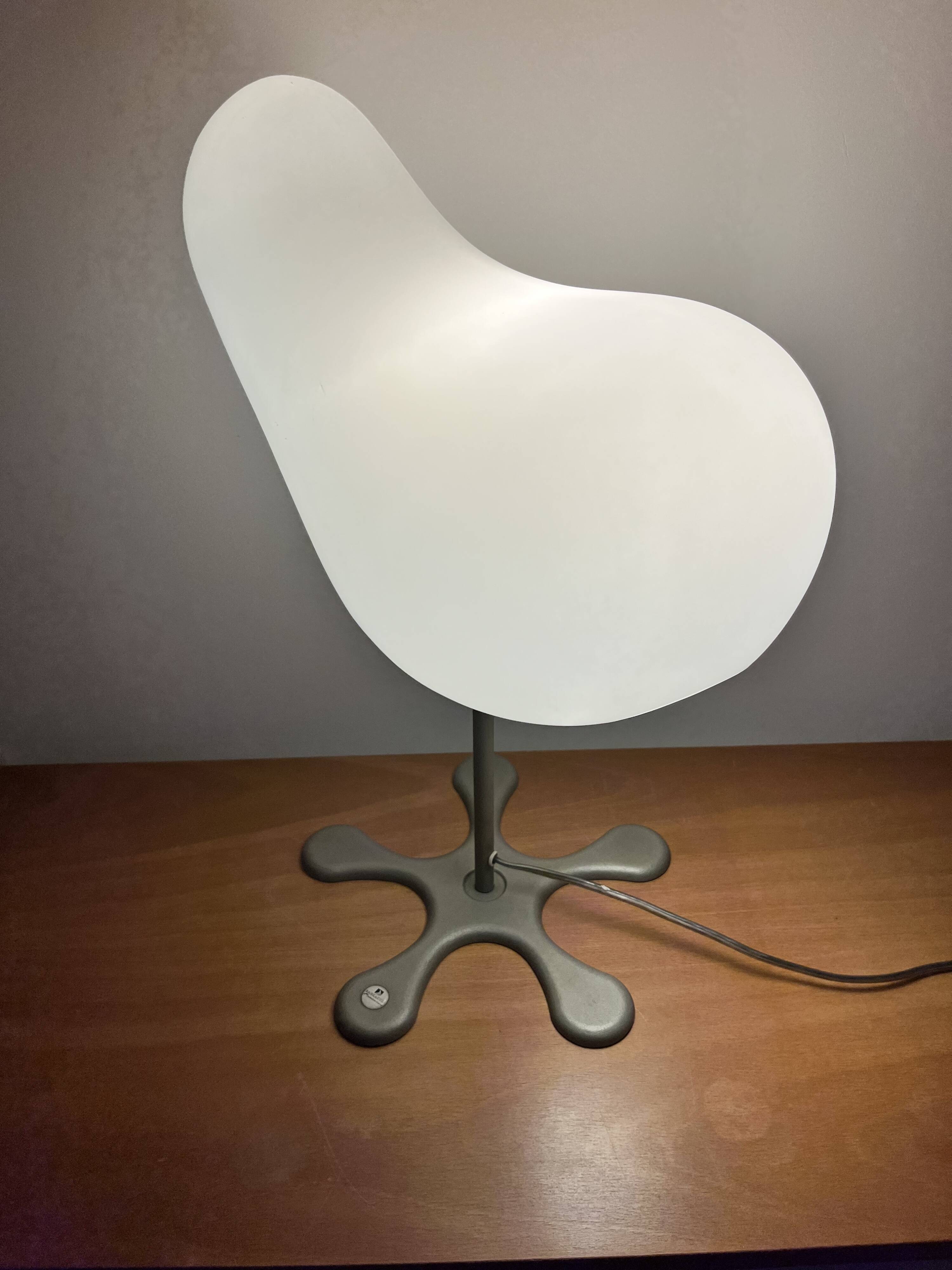 Lampe de table "Coco" design Aldo Cibic édition Foscarini - Métal gris & ve