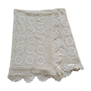 Nappe /dessus de lit crochet blanc