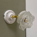 Vintage tulip wall lamp in frosted glass in the shape of a flower