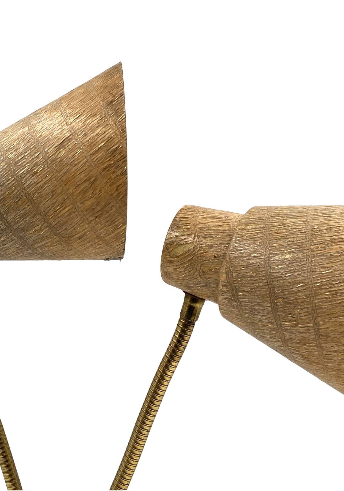 Mid-century modern two lights lamp, France circa 1960