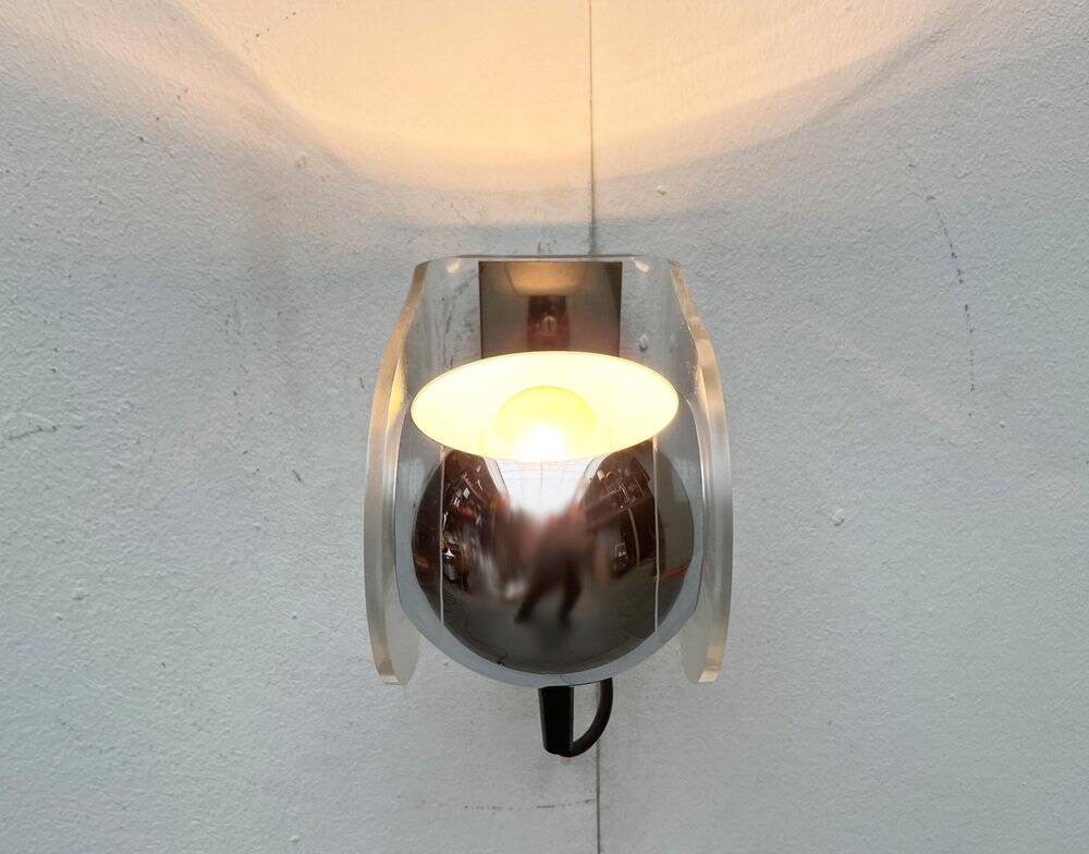 German wall lamps model 540 from the mid-century space age in the style of Gino Sarfatti, 1960s, set of 2.