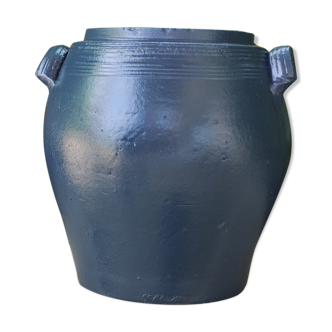 Pot en terre cuite bleu pétrole