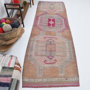 3x10 pastel wool vintage runner rug 309x98cm