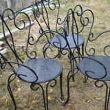 3 fauteuils de jardin fer forgé ouvragé